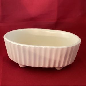 Hull off white footed ceramic planter made in USA